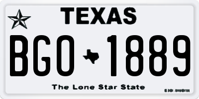 TX license plate BGO1889