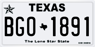 TX license plate BGO1891