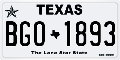 TX license plate BGO1893