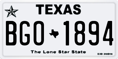 TX license plate BGO1894