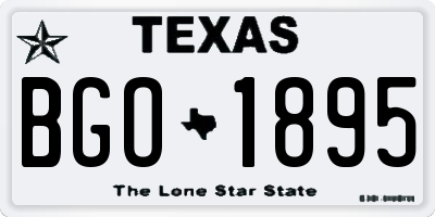 TX license plate BGO1895
