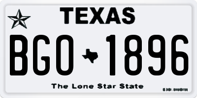 TX license plate BGO1896