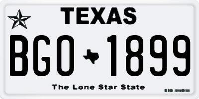 TX license plate BGO1899
