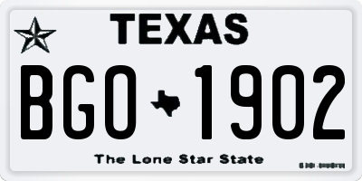 TX license plate BGO1902