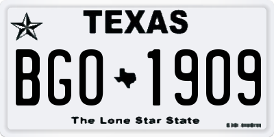 TX license plate BGO1909