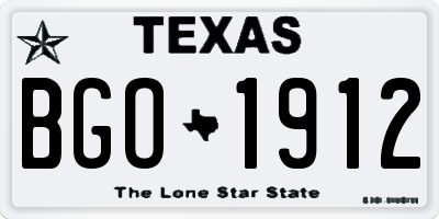 TX license plate BGO1912