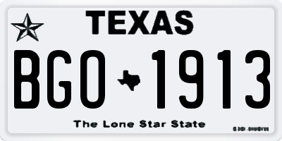 TX license plate BGO1913