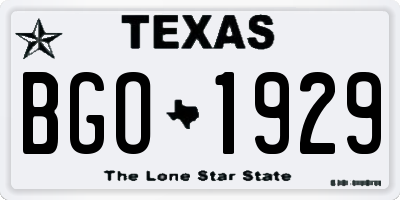 TX license plate BGO1929