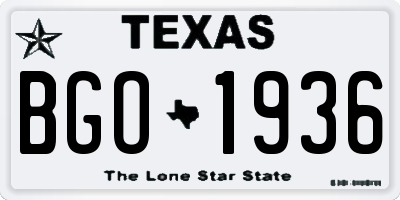 TX license plate BGO1936