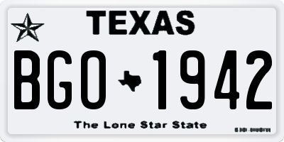 TX license plate BGO1942