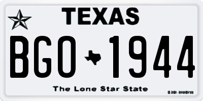 TX license plate BGO1944