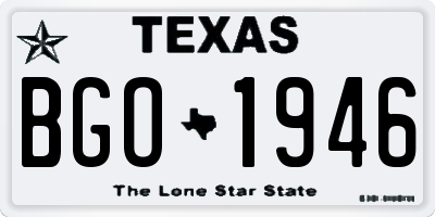 TX license plate BGO1946