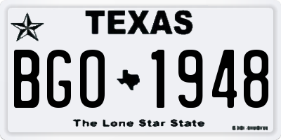 TX license plate BGO1948