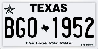 TX license plate BGO1952