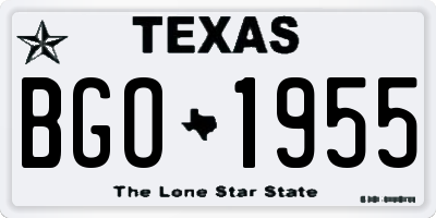 TX license plate BGO1955