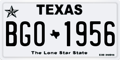 TX license plate BGO1956
