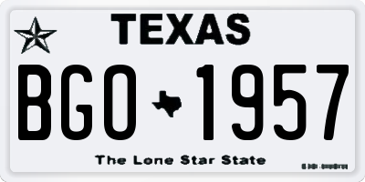 TX license plate BGO1957