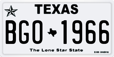 TX license plate BGO1966