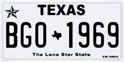 TX license plate BGO1969