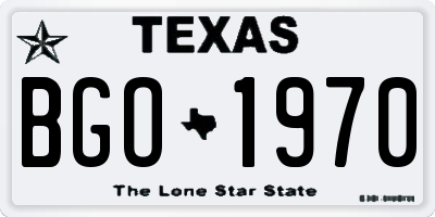 TX license plate BGO1970