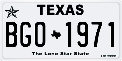 TX license plate BGO1971