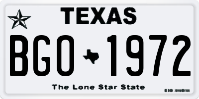 TX license plate BGO1972
