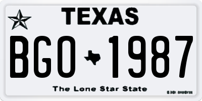 TX license plate BGO1987