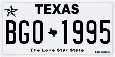 TX license plate BGO1995