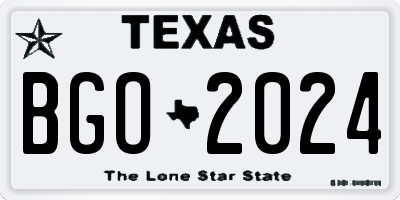 TX license plate BGO2024