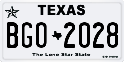 TX license plate BGO2028