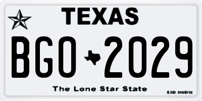 TX license plate BGO2029