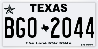 TX license plate BGO2044