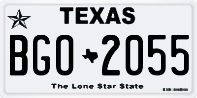 TX license plate BGO2055