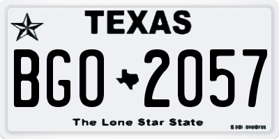 TX license plate BGO2057