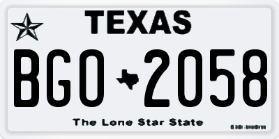 TX license plate BGO2058