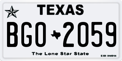 TX license plate BGO2059