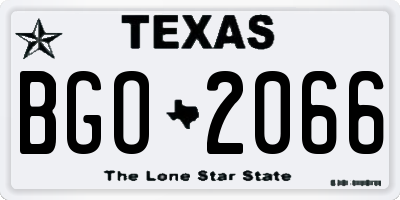 TX license plate BGO2066