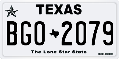 TX license plate BGO2079