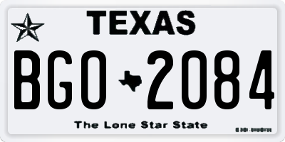 TX license plate BGO2084