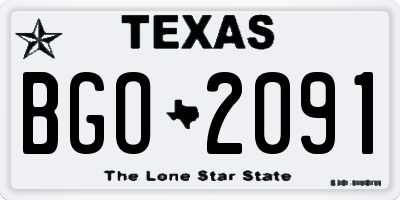 TX license plate BGO2091