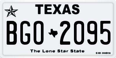 TX license plate BGO2095