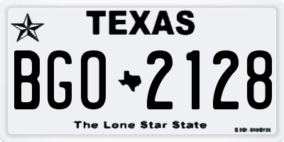 TX license plate BGO2128