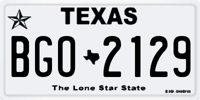 TX license plate BGO2129