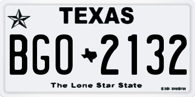 TX license plate BGO2132