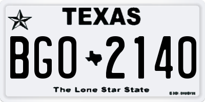 TX license plate BGO2140