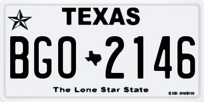 TX license plate BGO2146