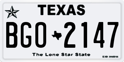 TX license plate BGO2147