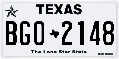 TX license plate BGO2148