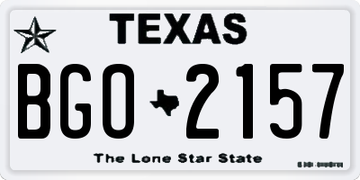 TX license plate BGO2157