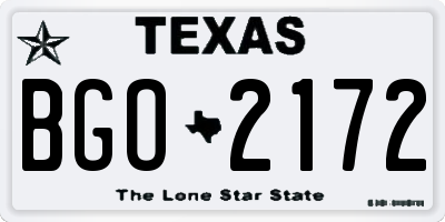 TX license plate BGO2172